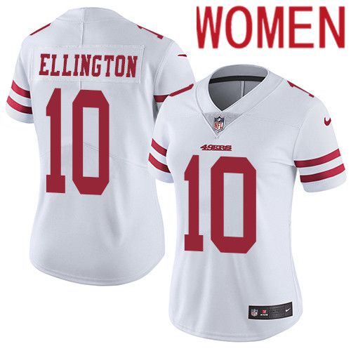 Women San Francisco 49ers #10 Bruce Ellington Nike White Vapor Limited NFL Jersey